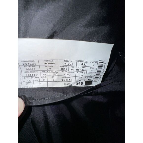 Armani Collezioni Current Solid Black Woven 2-Btn Wool Blazer Jacket 42R - Picture 6 of 8